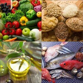 Mediterraneoko dieta elikagaiak